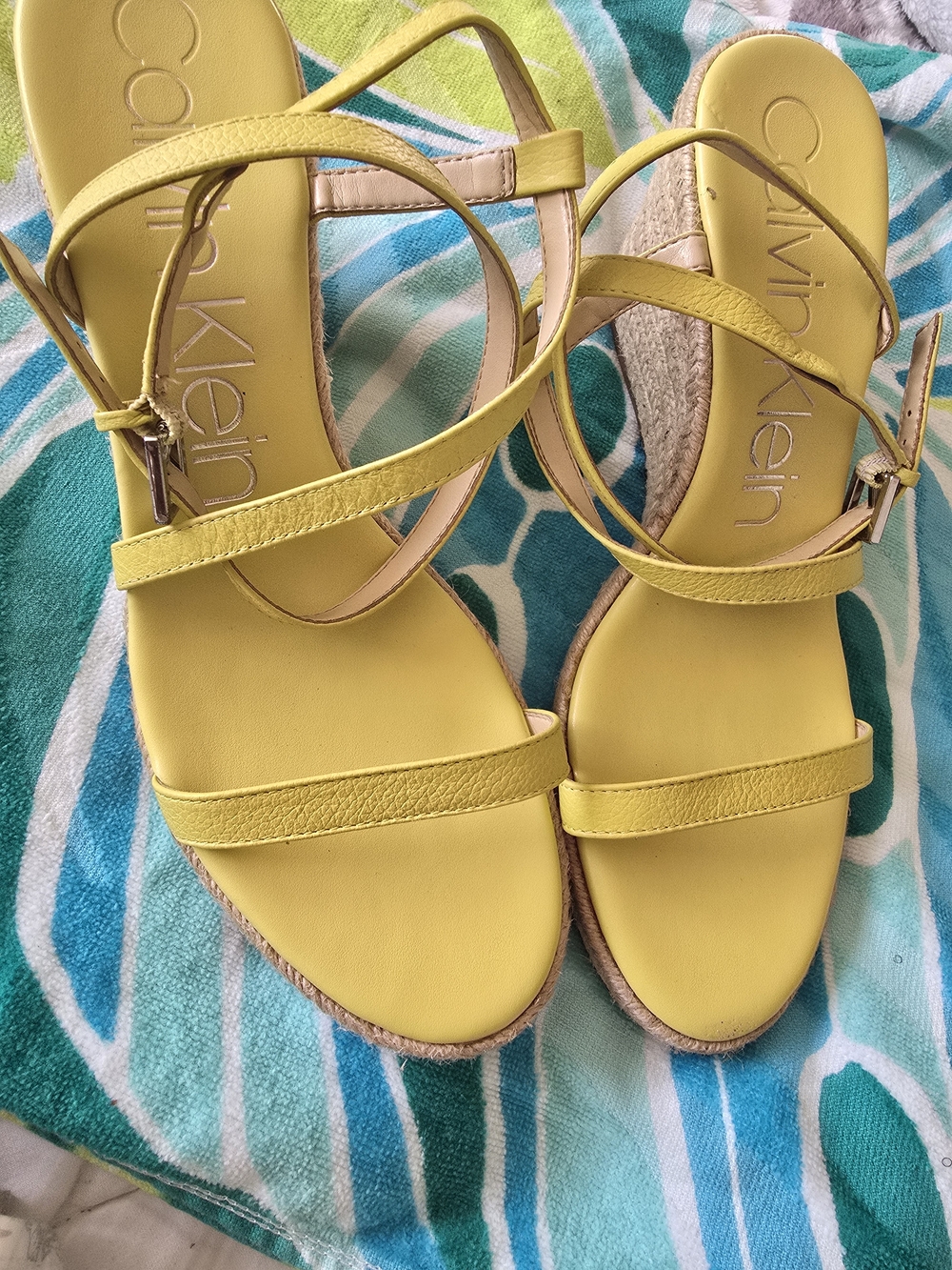 Calvin Klein Yellow Strappy Sandals